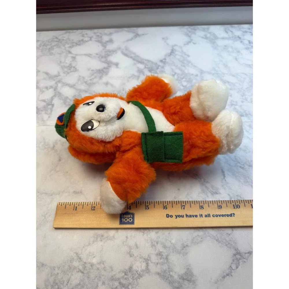 Vintage Orange White Bear Forest Ranger Scout Plush Mascot Green Hat Bag 10
